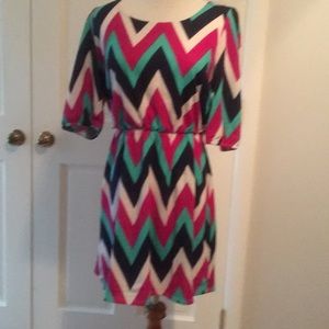 Chevron Capri sleeve dress